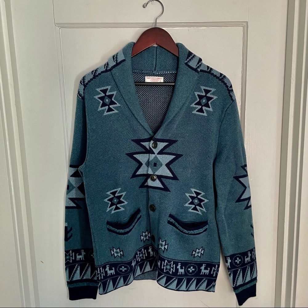 J.Crew Wallace & Barnes Shawl Collar Cardigan in “Western Jacquard” (Size Small)